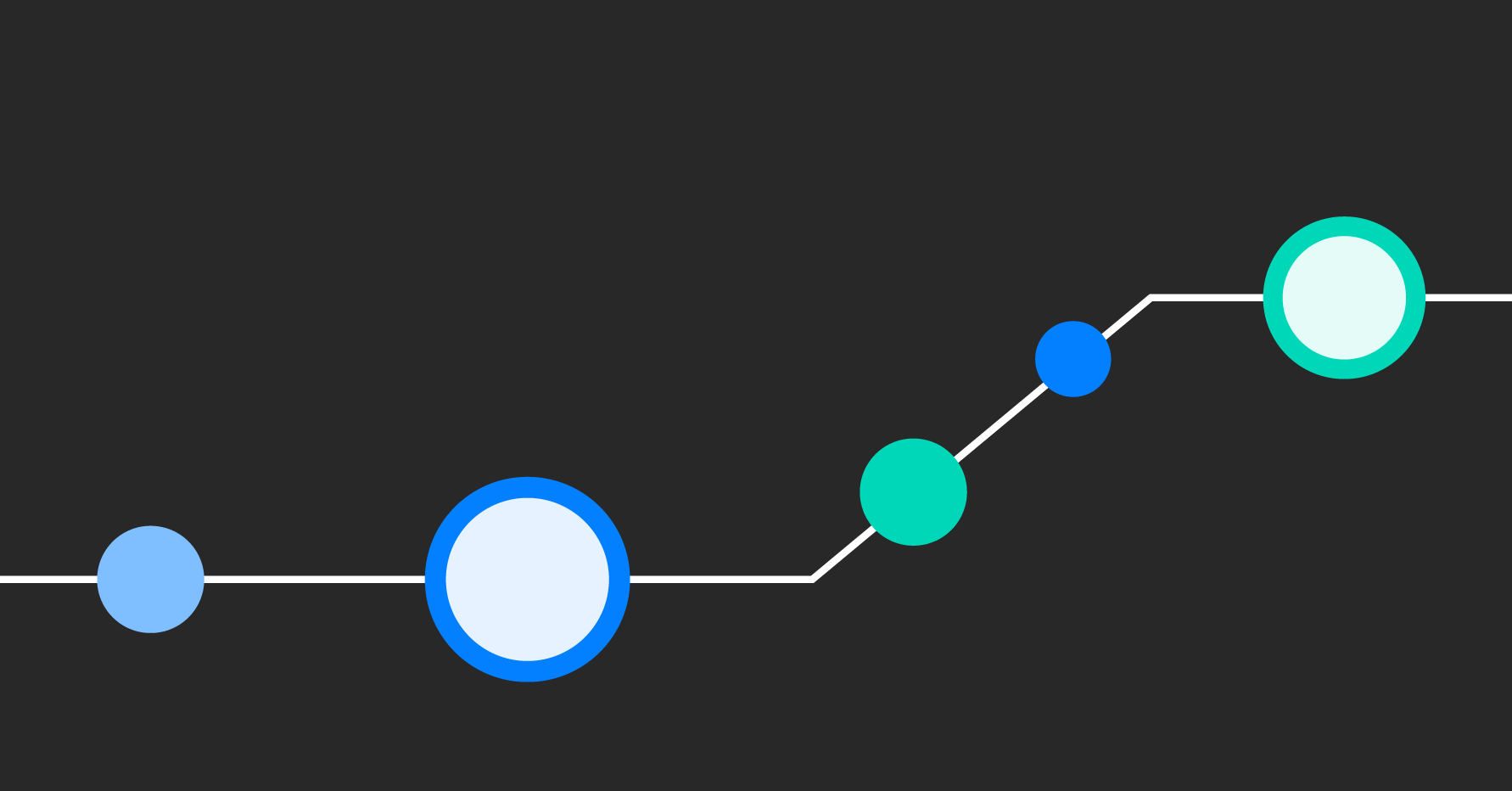 Stylistic illustration of circles along a line to represent a Clari Align mutual action plan