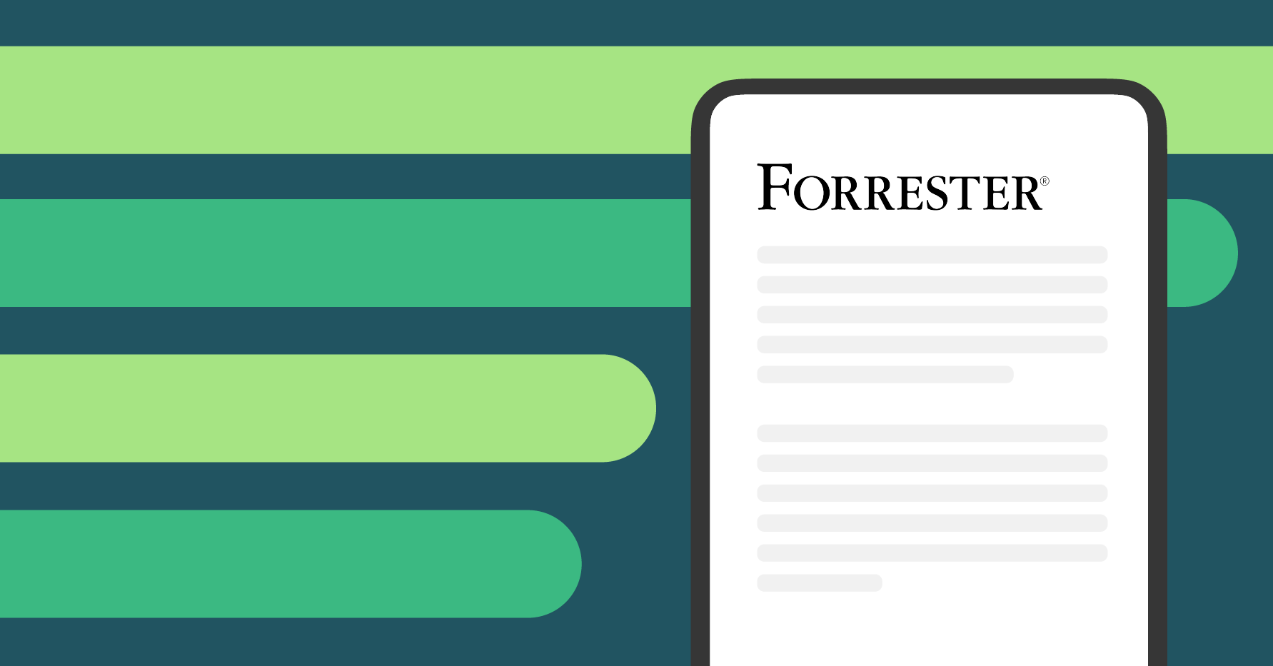 Stylized illustration of a Forrester report on a tablet